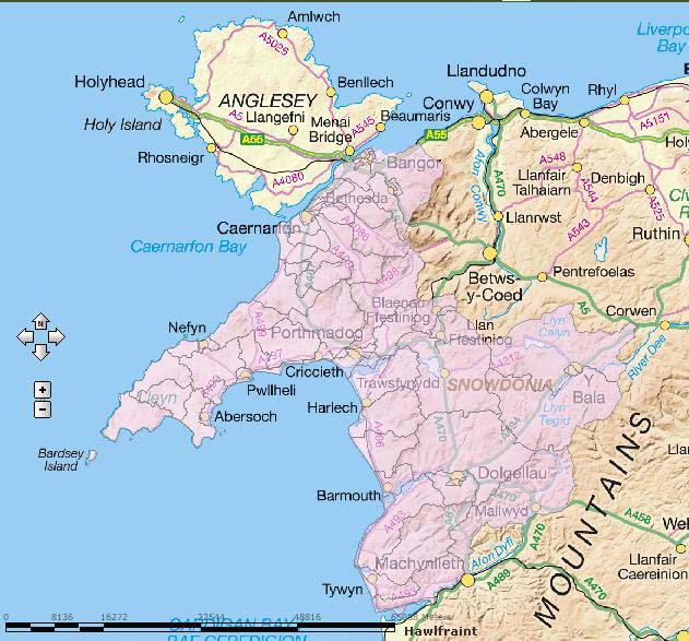 Map of RSPCA West Gwynedd Branch